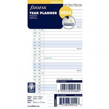 White 2024 Filofax Year Planner – Vertical Format – 00022‑68402
