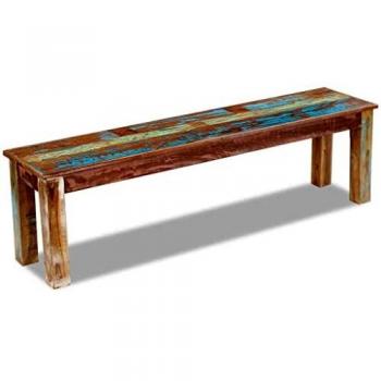 Klupa od masivnog obnovljenog drva 160 x 35 x 46 cm