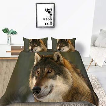 Fashionable 3D Wolf Print Bedding Set