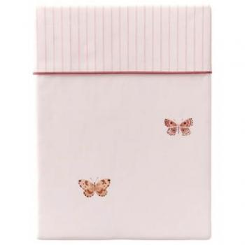 Essix Drap plat imprimé en percale de coton, DÉLICATESSE Rose 240 x 300 cm