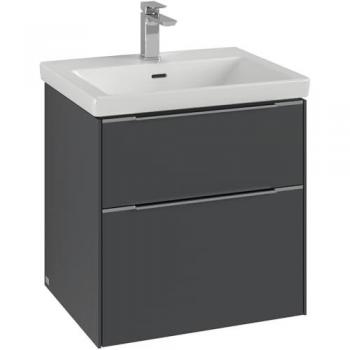 Meuble lavabo Subway 3.0 avec poignée aluminium brillant