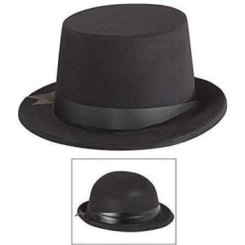 Cappello Cilindro o Bombetta Nero Floccato