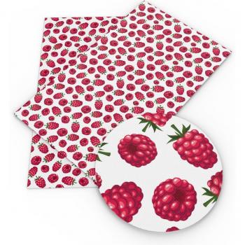 30x14cm Vinyl Leatherette Fabric with Fruit Print