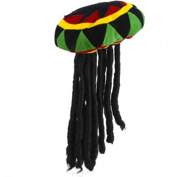 Bonnet rasta velours avec dreadlocks pour soirées