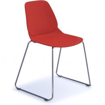 Strut Multi-Purpose Chair with Chrome Sled Frame in Crimson Red