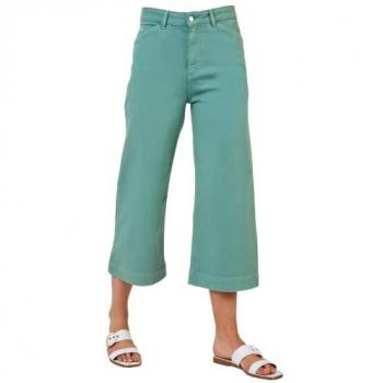 Wide Leg Stretch Denim Culottes for Women