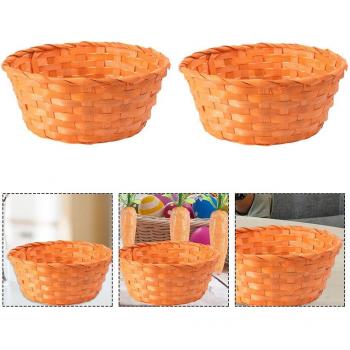 2pcs Multi-purpose Bamboo Baskets for Easter and Home Use