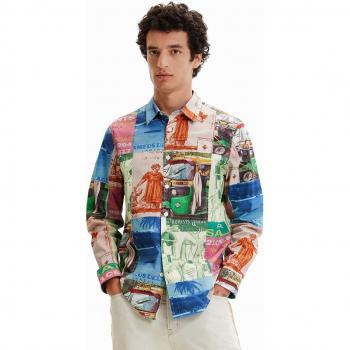 Camisa de Algodão com Patches de Selos