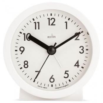 Acctim Gaby White Small Analogue Bedside Alarm Clock
