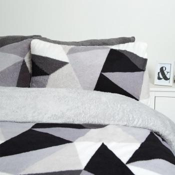 Dreamscene Shapes Teddy Fleece Duvet Cover Set, Blue