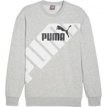Felpa Puma Power Graphic Uomo Light Gray Heather