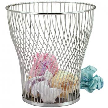 Metallic Zodiac Chrome Paper Disposal Basket