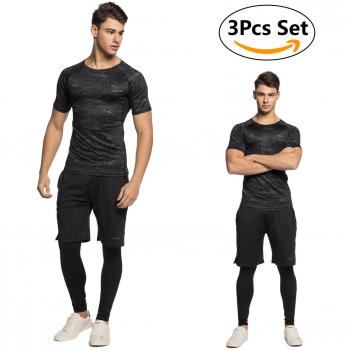 Niksa Men's Short Sleeve Workout Set