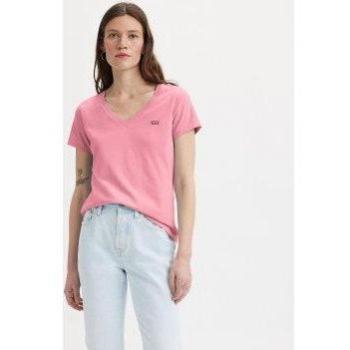 Levi's V-Neck T-Shirt für Damen rosa/rot