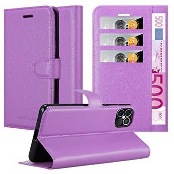 Coque violet orchidée pour iPhone 12/12 Pro – Similicuir, fermeture magnétique, support de téléphone