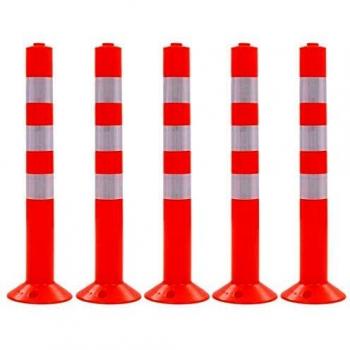 Plastic Traffic Control Bollards 5 pcs 75 cm