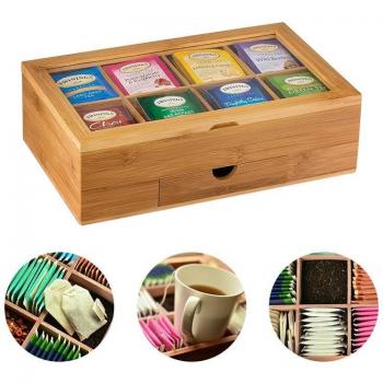 Organizador de té ecológico con cajón
