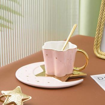 Soucoupe Porcelaine Étoile Lunaire avec Cuillère