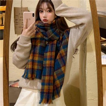 Bufanda de invierno a cuadros para mujer