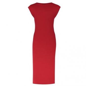 Yumi Burgundy Ruched Knit Midi