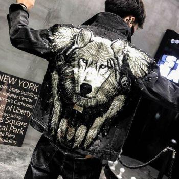 Veste Mince en Jean Punk pour Hommes