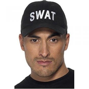 Black SWAT Team Baseball Cap, Adjustable, One Size Fits All