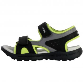 Geox Vaniett Men’s Slim Fit Black/Lime Flip‑Flops, UK 13