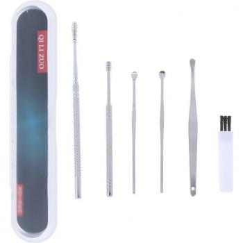 6‑Piece Stainless Steel Ear Wax Tapping Tool Kit – Portable Spiral Picks