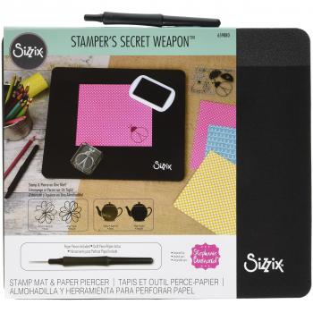 Tapis Double Face Sizzix 659880 – Kit de Tampons et Poinçons Gris