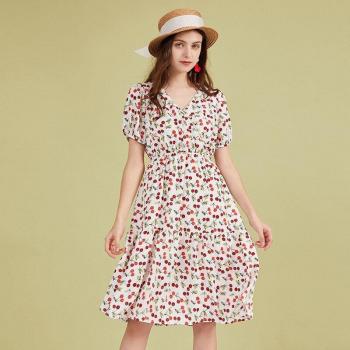 Vestido de Gasa Estampado para Mujer
