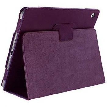Slim iPad 8th Gen Folio Case – Embossed PU Leather with Auto Wake/Sleep Feature, Purple