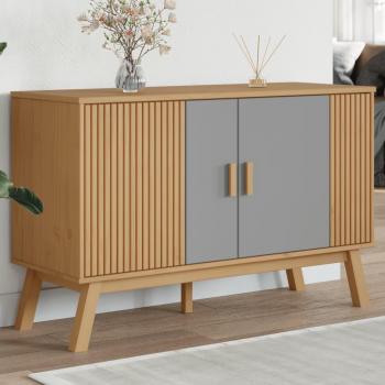 Sideboard Olden Grey and Brown 114x43x73.5 cm Solid Pine Wood