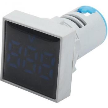 Voltímetro Digital Cuadrado LED 60–500 V, 5‑Colores y Luz de Estado