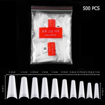 Ensemble de Faux Ongles Français 500 Pièces
