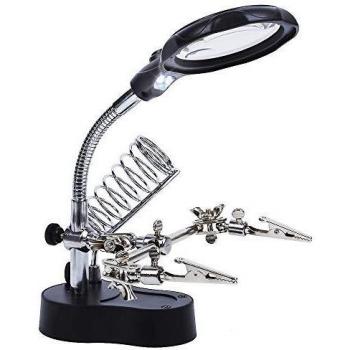 LED Fixer 3.5‑12× Magnifying Glass for Soldering & Crafts