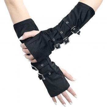 Gothic gloves Pamela Mann avec boucle noire