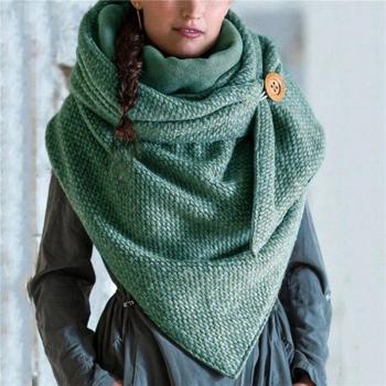 Winter Women’s Solid Dot Scarf with Button