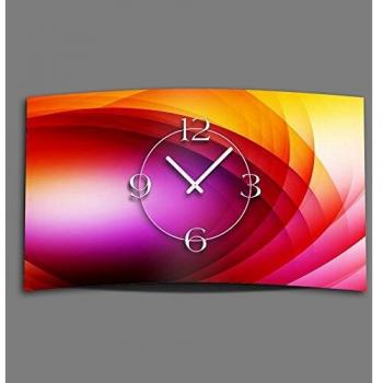 Dixtime Abstrakte Wellen‑Designer‑Wanduhr (Digital, 4 mm Alu‑Dibond)