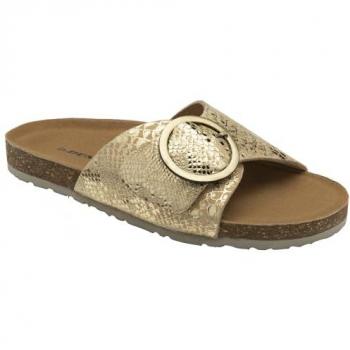 Mules Dunlop Gold en cuir avec soutien de pied