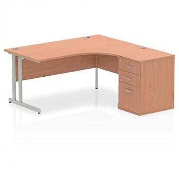 Impulse Bench 1600mm Right Crescent Office Desk