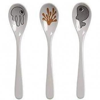 Done by Deer Mustard/Grey 3-Pack Sea Friends Spoons