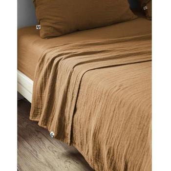 Drap Plat de Gaze de Algodón Gaïa Camel