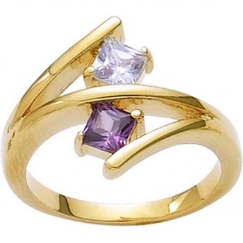 Bague Dorée Améthyste Fusion
