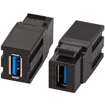 Connettore Keystone USB3.2 tipo A Femmina/Femmina 1,45 cm Nero