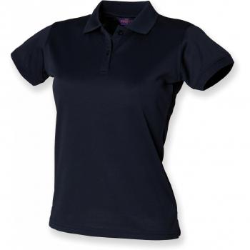 Henbury Damen Poloshirt Cool Plus in Blau XXL