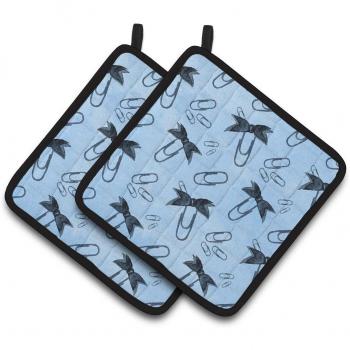 Carolines Treasures BB7544PTHD Watercolor Paper Clips Blue Decorated Pot Holder