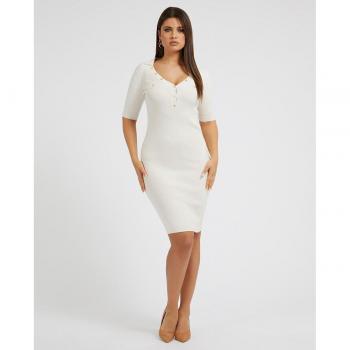 Vestido midi de punto Guess Grace con cuello polo para mujer