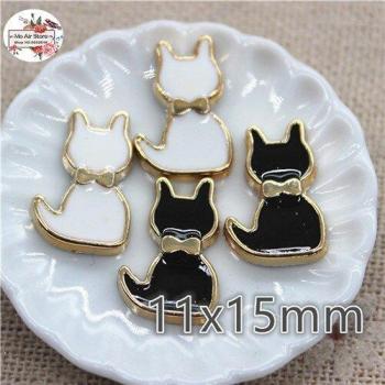 Perle de Chat Plastique Noir-Blanc