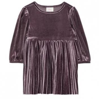 S.Oliver Minikleid mit plissiertem Saum