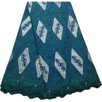 Tela de gasa rosa con piedras para vestidos africanos